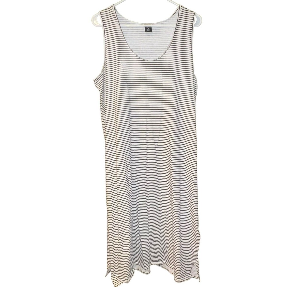 City Streets Black and White Striped Midi Dress Size Xlarge